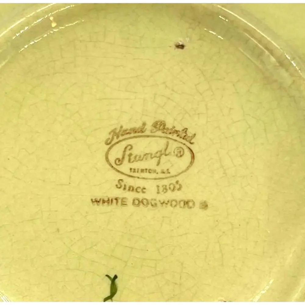 Vintage MCM Stangl White Dogwood Serving Bowl 9” Hand Painted Mid Century